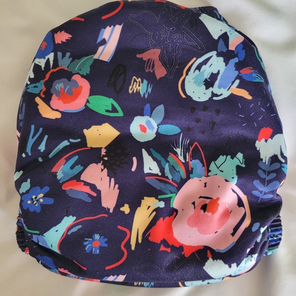 Navy Floral Lil Helper Cloth Diaper AI2 OS - Picture 2 of 3